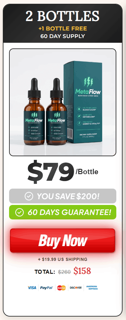 MetaFlow Blood Sugar Support 2+1 Bundle - Best Price in USA - Save $260 Today