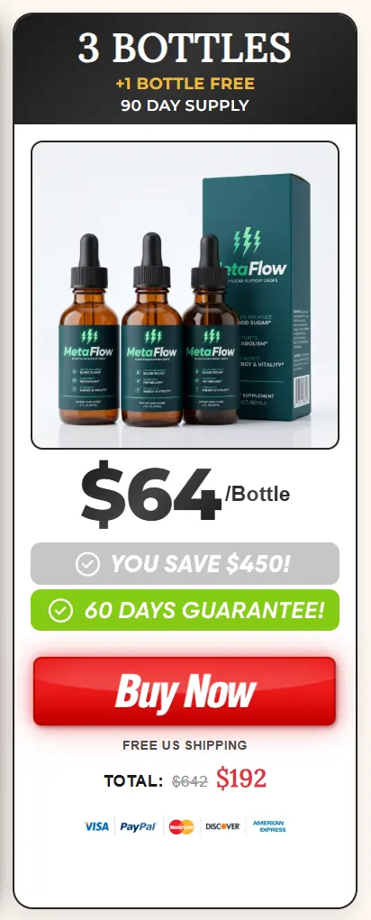 MetaFlow Blood Sugar Support 3+1 Bundle - Best Price USA - Save $450 Today